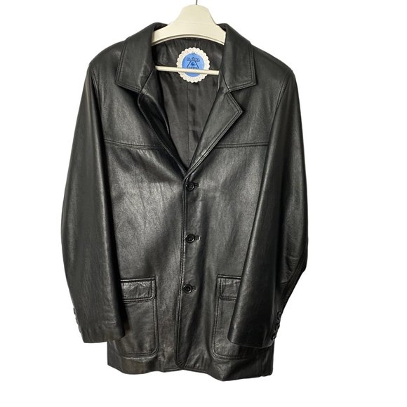 Black Genuine Leather Boxy Leather Jacket L - Picture 6 of 16